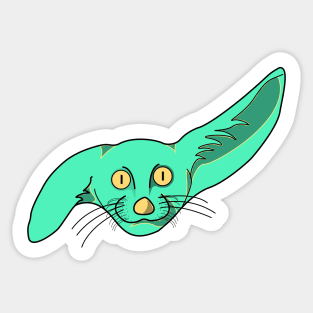 cute cyan fannec fox face cartoon Sticker